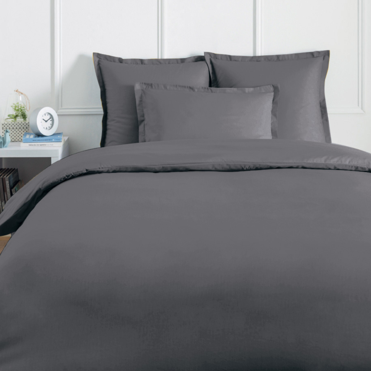 Le Roi du Matelas - Housse de couette Coton Zinc - 200x200 cm