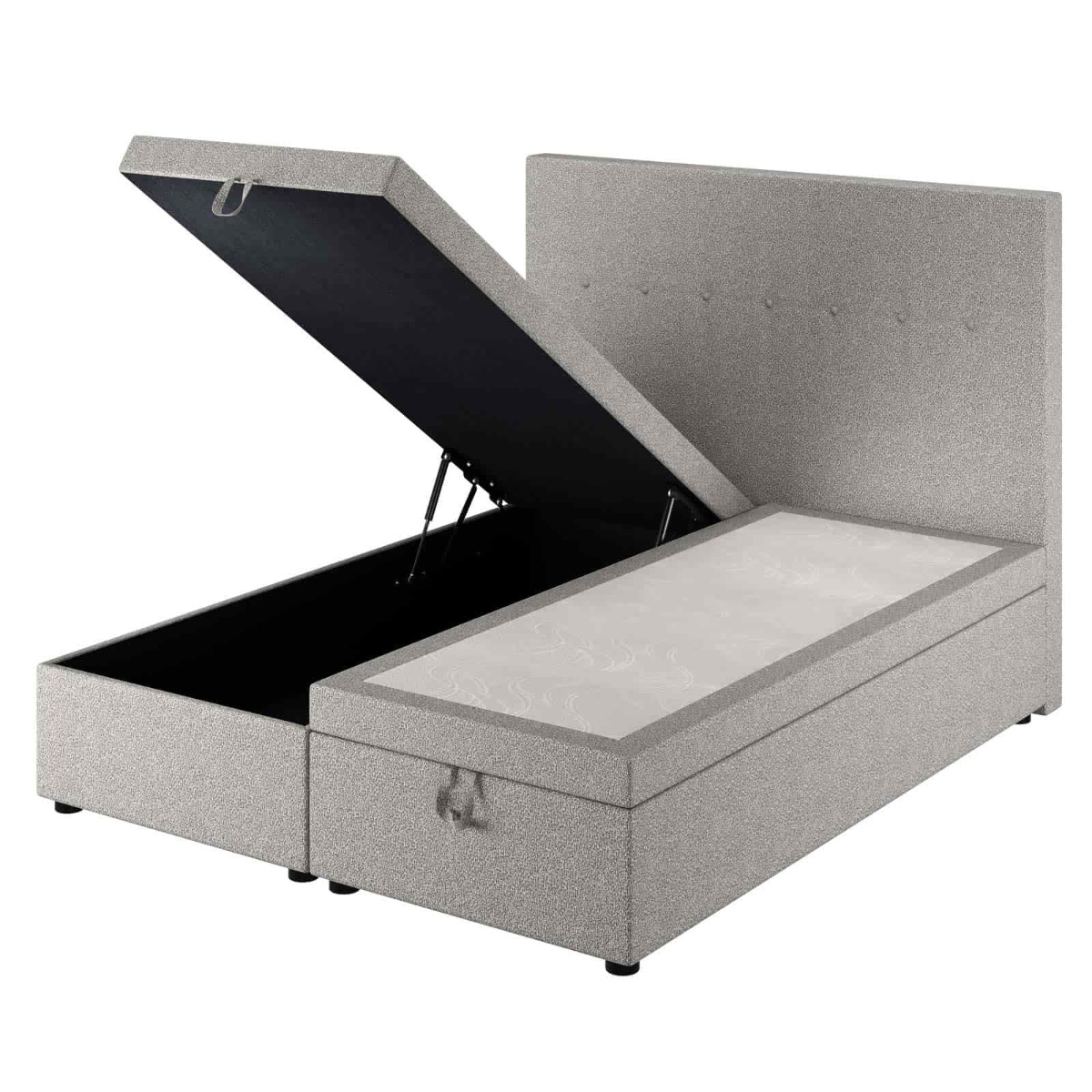 Le Roi du Matelas - Lit Coffre Cassia Ashgrey - 180x200 cm