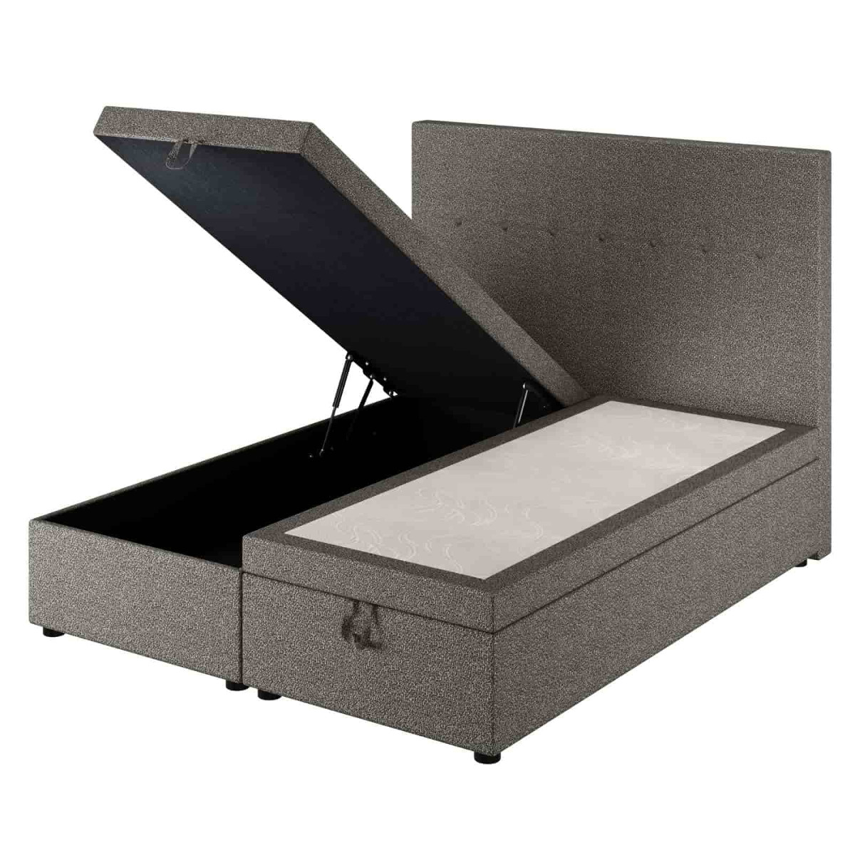 Le Roi du Matelas - Lit Coffre Cassia Gris - 140x200 cm