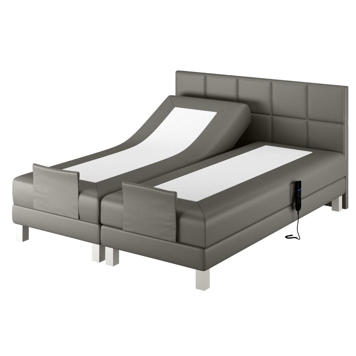 Le Roi du Matelas - Boxspring Eton Electrique Cabernet Anthracite - 90x200 cm