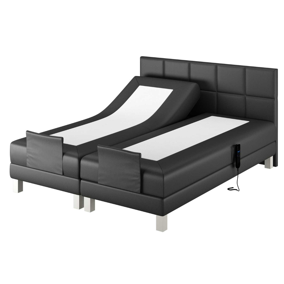 Le Roi du Matelas - Boxspring Eton Electrique Cabernet Noir - 200x200 cm
