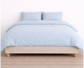 Housse de couette 100 % coton Baby Blue - Hauteur 25 - 140 x 200 cm