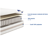 Matelas Ressorts ensachés Aerovisco à mémoire de forme120x190 cm 
