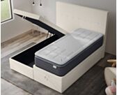 Lit Coffre Cassia Bouclé Blanc - 140x200 cm