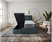 Lit Coffre Cassia Bleu - 140x190 cm