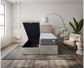 Lit Coffre Cassia Taupe - 90x200 cm