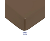 Drap-housse Coton Taupe Bonnet 30 - 70x200 cm