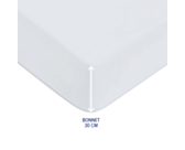Drap-housse Coton Blanc Bonnet 30 - 140x190 cm