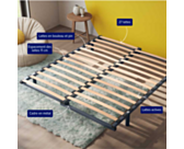 Sommier à lattes Extensible - 140x190 cm