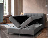 Lit Coffre Omega Gris - 160x200 cm