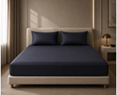 Ambiance Drap-housse satin midnight Bonnet 35 140x200