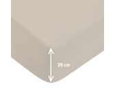 Drap-housse satin Beige Bonnet 35 - 140x200 cm