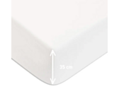 Drap-housse Satin Blanc Bonnet 35 - 160x200 cm