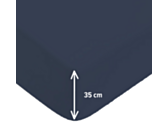 Drap-housse Satin Marine Bonnet 35 - 140x200 cm
