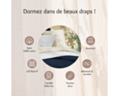 Drap-housse Satin Marine Bonnet 35 - 180x200 cm