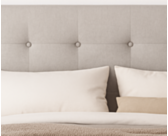 Tete de lit zelie gris 140 cm 115 hauteur 