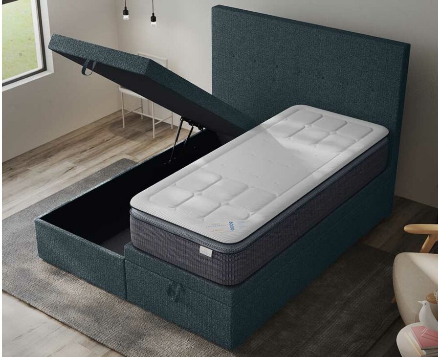 Lit Coffre Cassia Bleu - 90x190 cm
