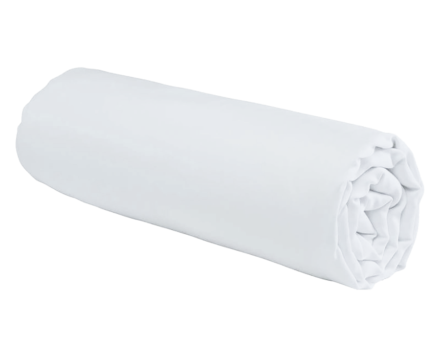 Drap housse coton luxe 160 x 200 cm bonnet 30 cm ambre blanc 3026-blanc-1 -  Conforama