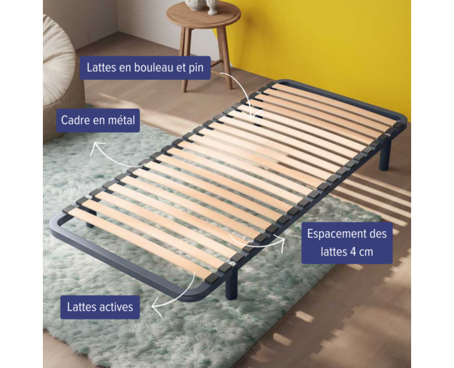 Sommier 20 lattes - 70x200 cm - Le Roi du Matelas
