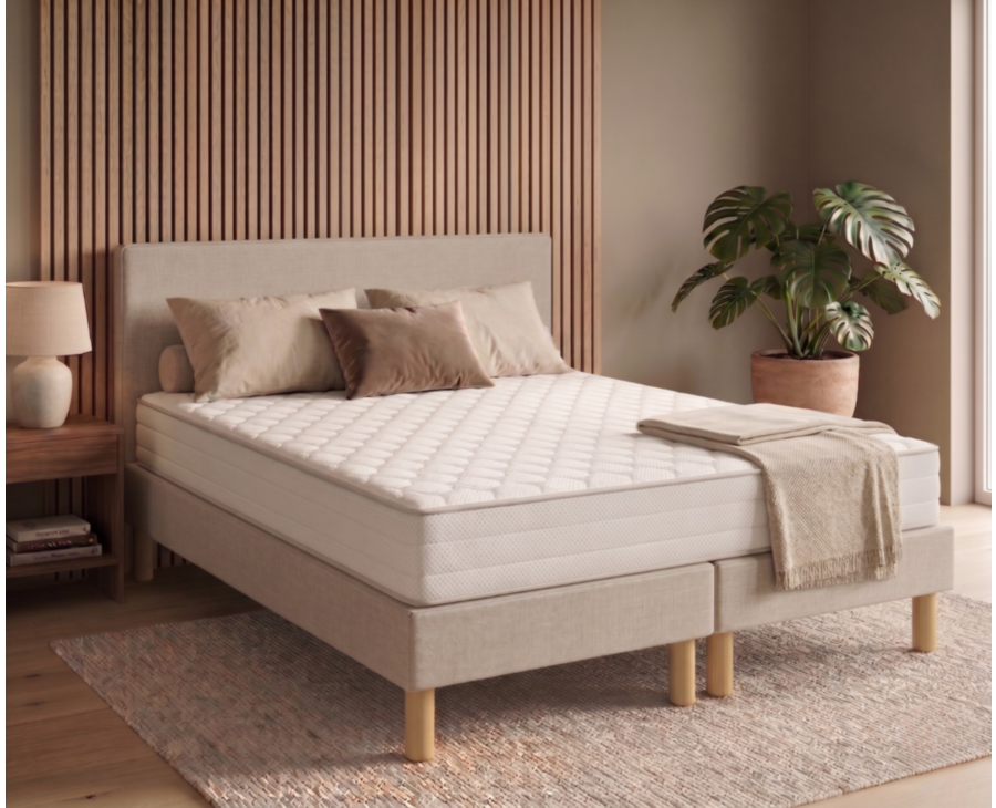 Ensemble literie Leon - beige - (x2) 80x200 cm (160x200 cm) 