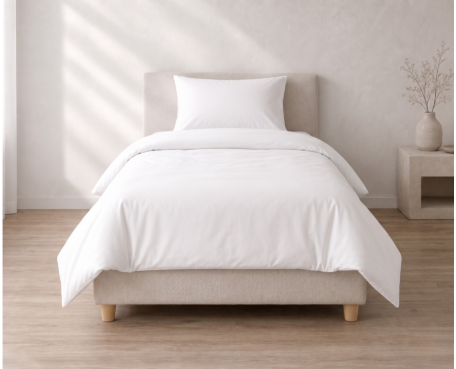 Housse de couette Percale 80 fils Blanc - 140x200 cm