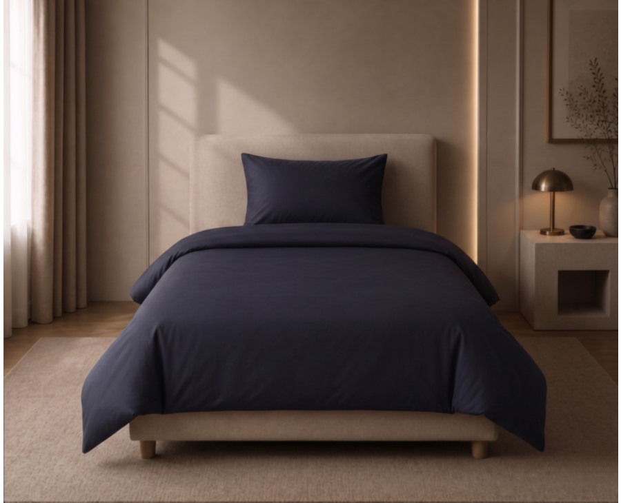 Housse de couette Satin 120 fils - Midnight - 140x200 cm