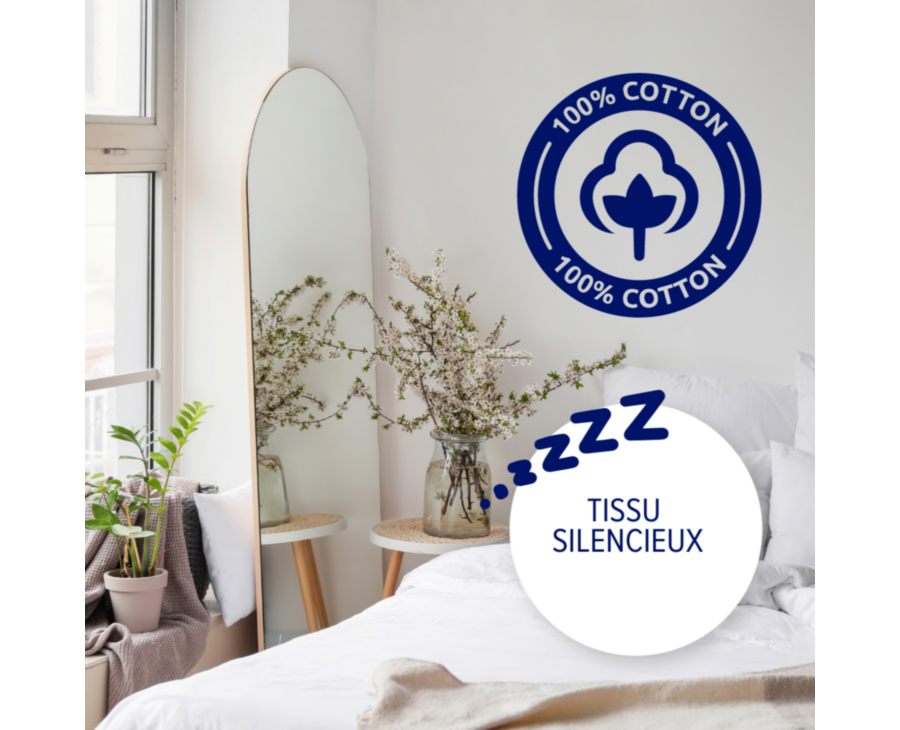Protège-Matelas Imperméable 90x200 Cm – Coton Respirant, Hypoallergénique, Alèse 360° Anti-Acariens, Anti-Fuites, Lavable Machine Blanc