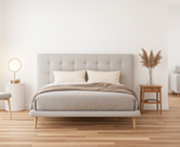 Tete de lit zelie gris 140 cm 115 hauteur 