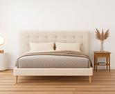 Tete de lit Zelie beige H115cm 180cm