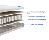 Matelas 140x190 - confort moelleux / ressort ensaché