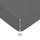 Drap-housse Coton Zinc Bonnet 25 - 200x200 cm