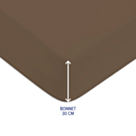 Drap-housse Coton Taupe Bonnet 30 - 90x190 cm