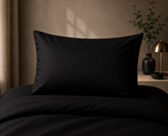 Taie d'oreiller - Satin 120 fils - Noir intense - 50x70 cm
