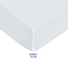 Drap-housse Coton Blanc Bonnet 30 - 140x190 cm