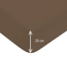 Drap-housse Coton Taupe Bonnet 25 - 70x200 cm