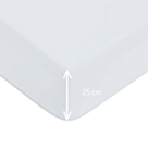 Drap-housse Coton Blanc Bonnet 25 - 200x200 cm