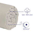 Drap-housse Satin Beige Bonnet 35 - 140x190 cm 