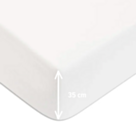 Drap-housse Satin Blanc Bonnet 35 - 140x190 cm