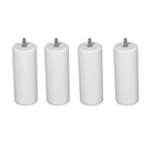 Lot de 4 pieds cylindriques Blanc Laqué - H15 cm