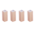 Lot de 4 pieds carrés Vernis Clair - H20 cm