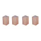 Lot de 4 pieds P3 carrés Vernis Clair - H15 cm