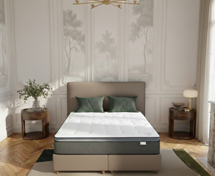 Ensemble Memphis / Cosmos déco taupe (x2 70x190) - 140x190 cm 