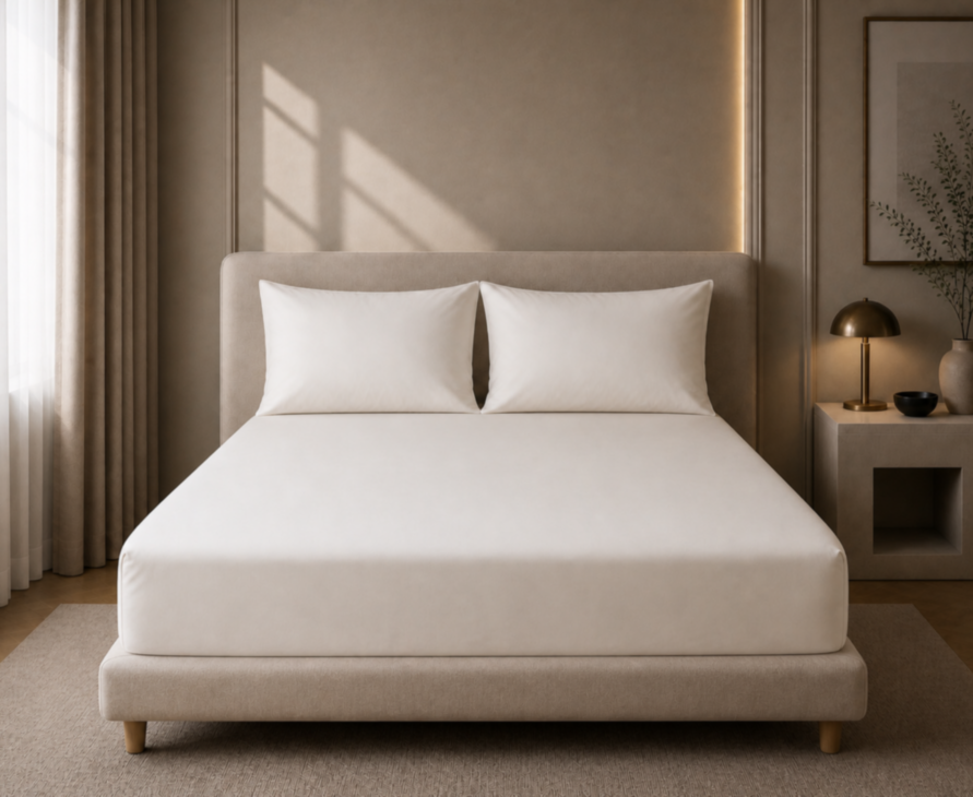 Drap-housse Satin Perle - Bonnet 35 - 140x200 cm