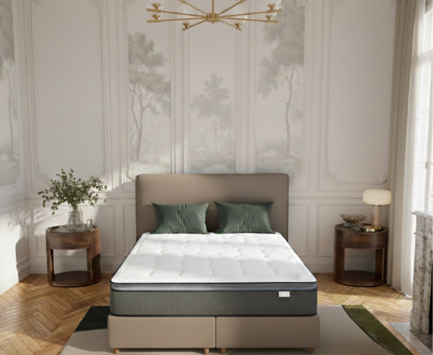 Ensemble Memphis / Cosmos déco taupe (x2 80x200) - 160x200 cm