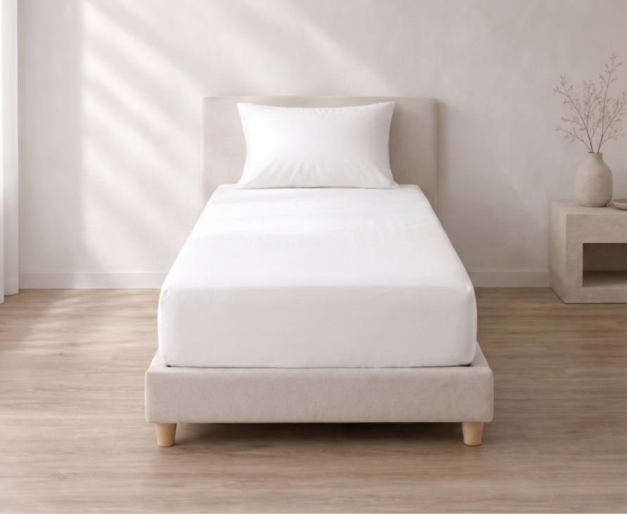 Drap-housse Percale Blanc Bonnet 35 - 80X200 cm