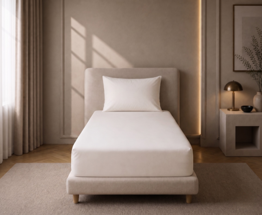 Drap-housse Satin Perle Bonnet 35 - 90X190 cm
