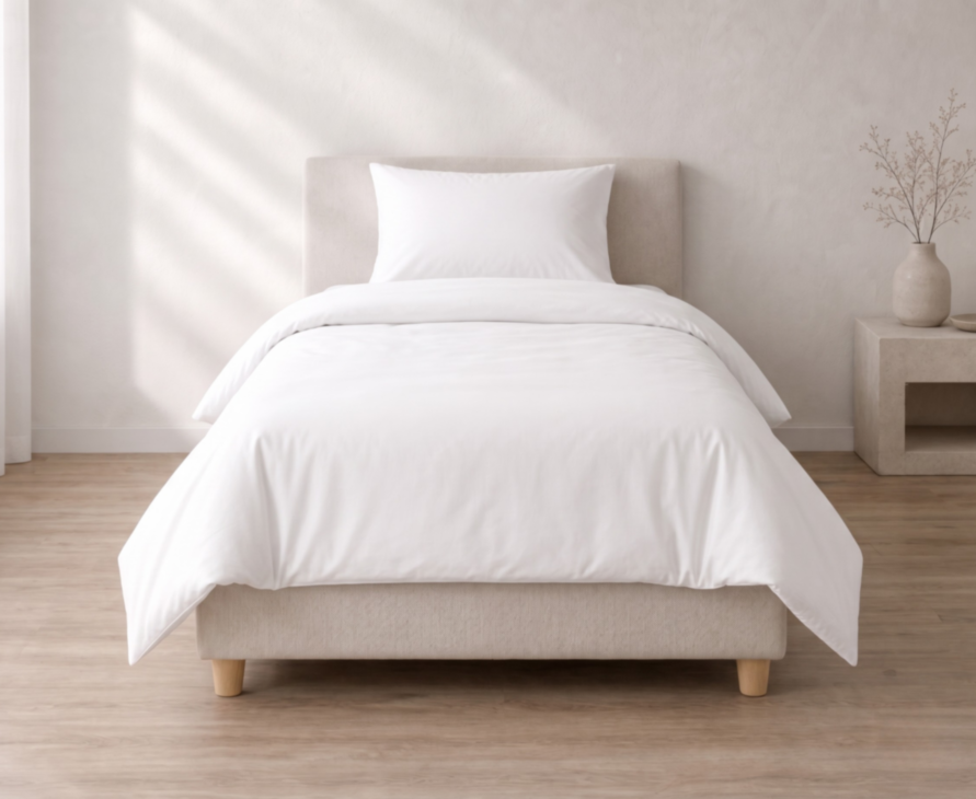 Housse de couette Percale 80 fils Blanc - 140x200 cm