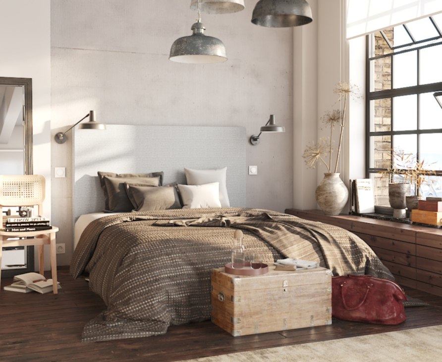 Tête de lit Kahaia Page Ashgrey 200 - H120 cm