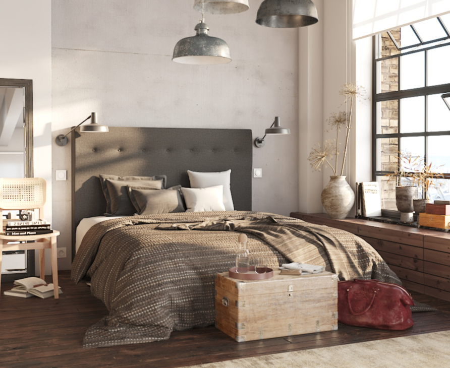 Tête de lit Kalmia Gris 200 - H100 cm
