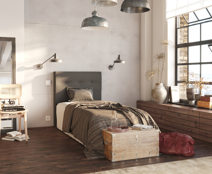 Tête de lit Kalmia Gris 90 - H120 cm